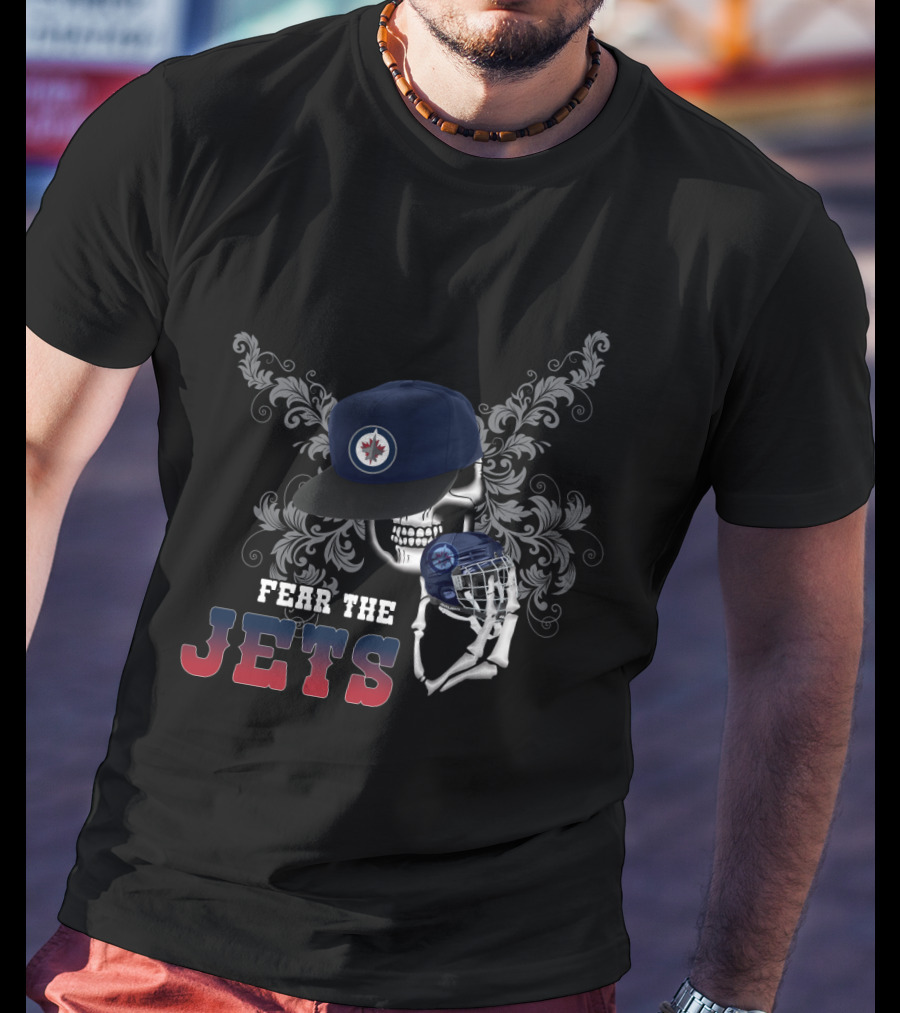 Winnipeg Jets Fear The Skull And Hockey Helmet T-Shirt