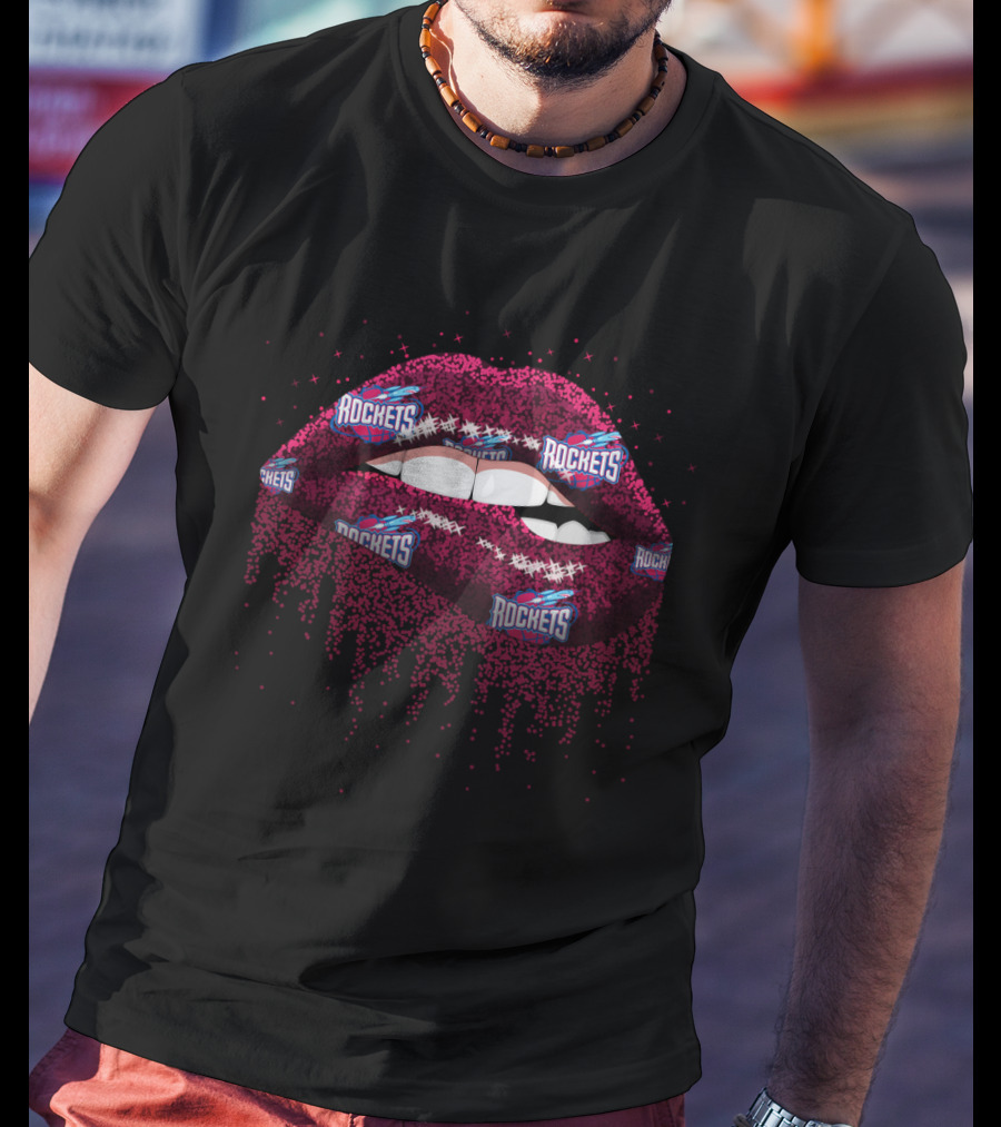 Glitter Lips Rockets Fandom Enthusiasts T-Shirt