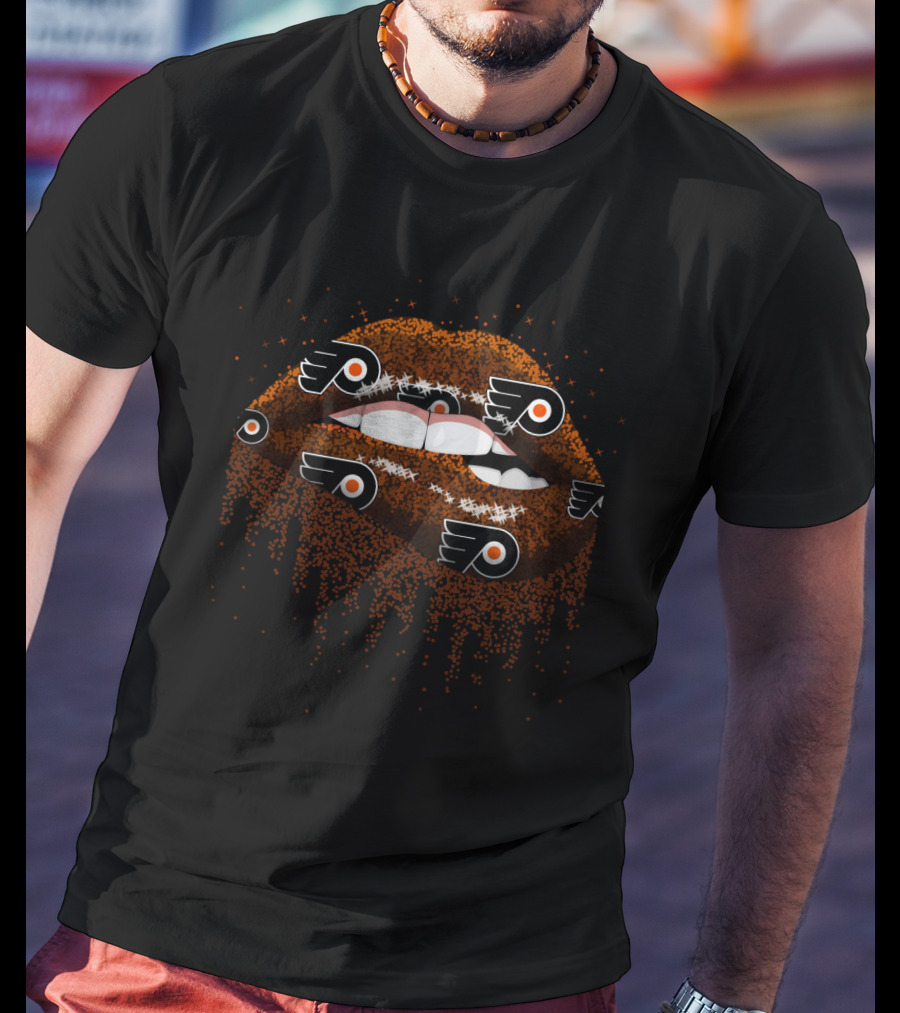 Philadelphia Flyers Glitter Lips Fan T-Shirt