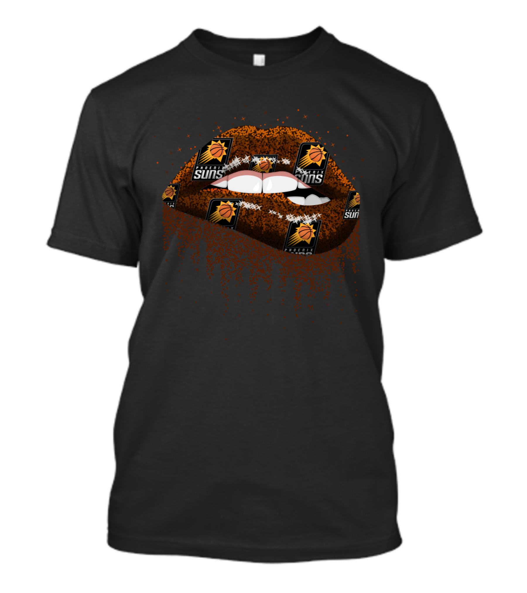 Phoenix Suns Lips Fan Art Featuring Logos T-Shirt