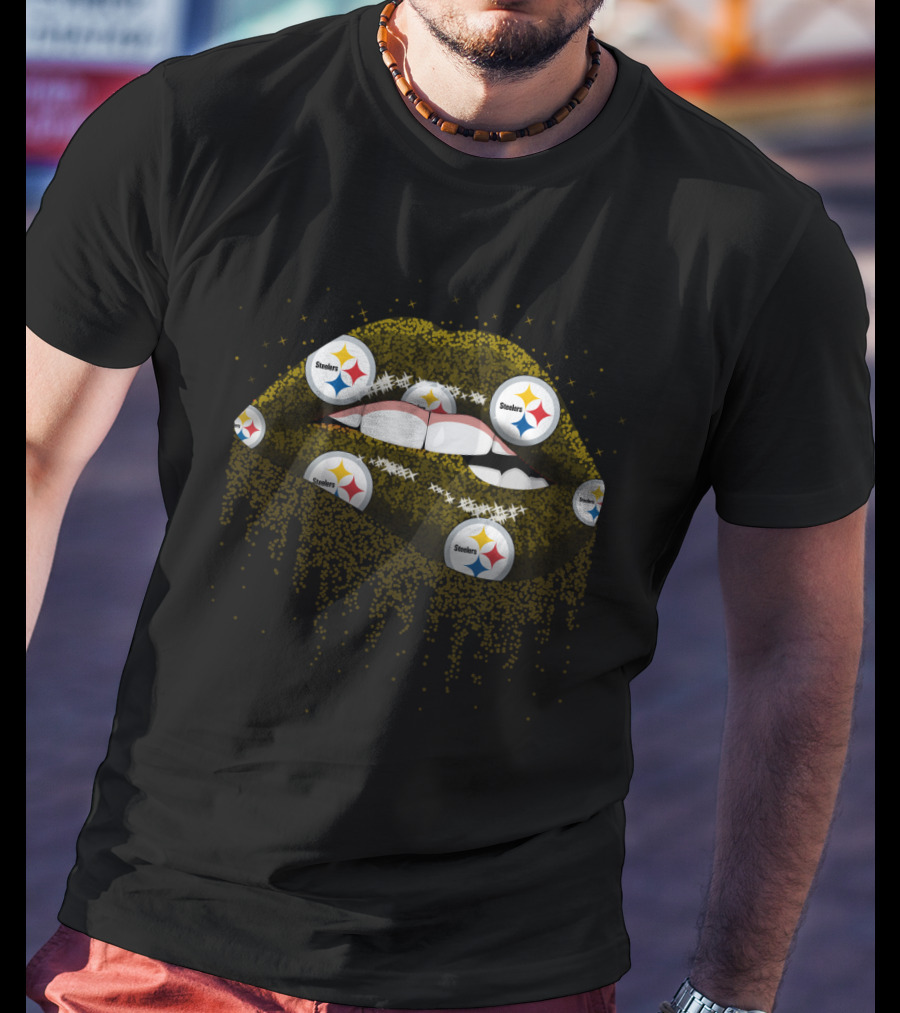Pittsburgh Steelers Lips Fan T-Shirt