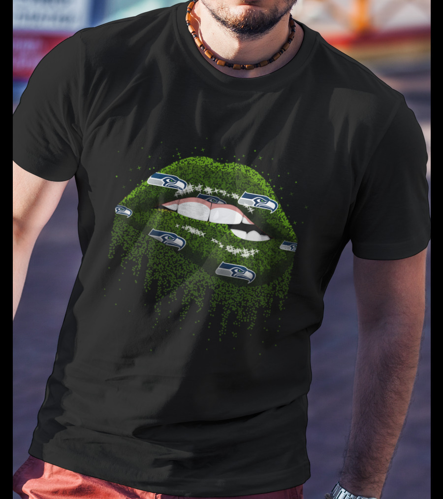 Seattle Seahawks Lips Fan Gear T-Shirt