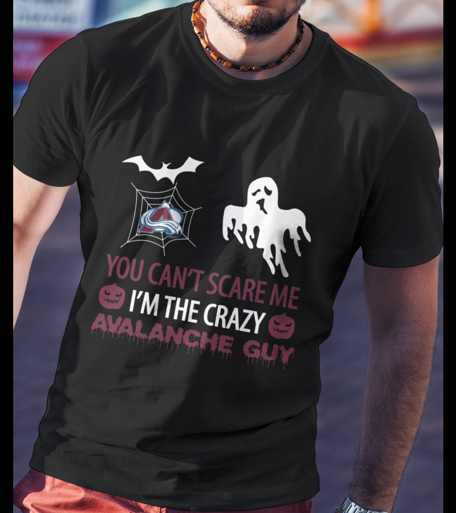 You Can't Scare Me I'm The Crazy Avalanche Guy Halloween Shirt With Ghost And Spider Web T-Shirt