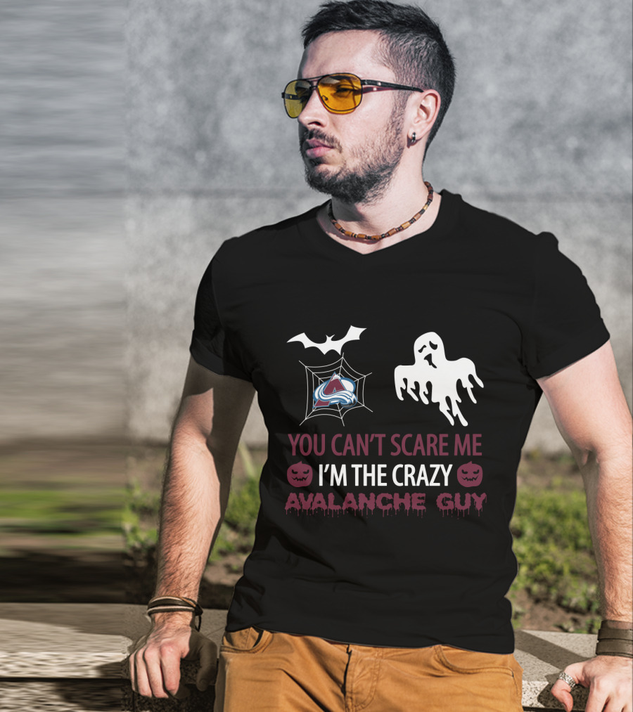 You Can't Scare Me I'm The Crazy Avalanche Guy Halloween Shirt With Ghost And Spider Web T-Shirt