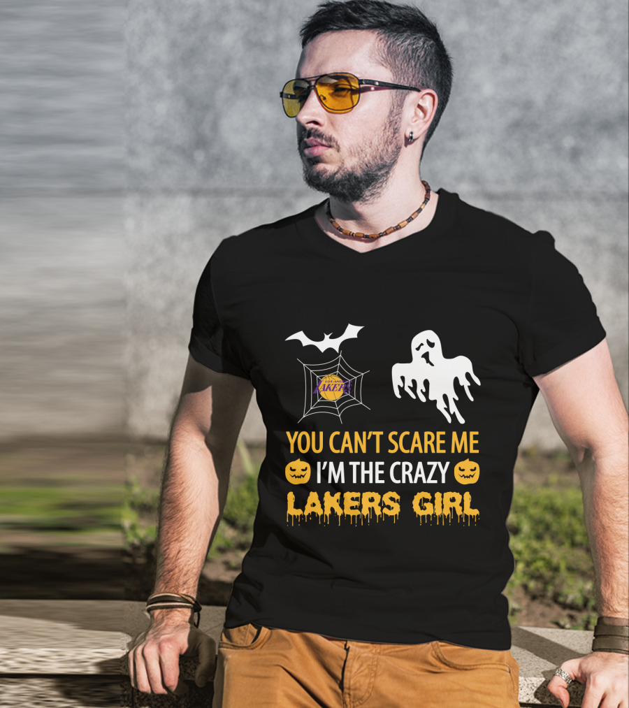You Can't Scare Me I'm The Crazy Los Angeles Lakers Girl Halloween T-Shirt