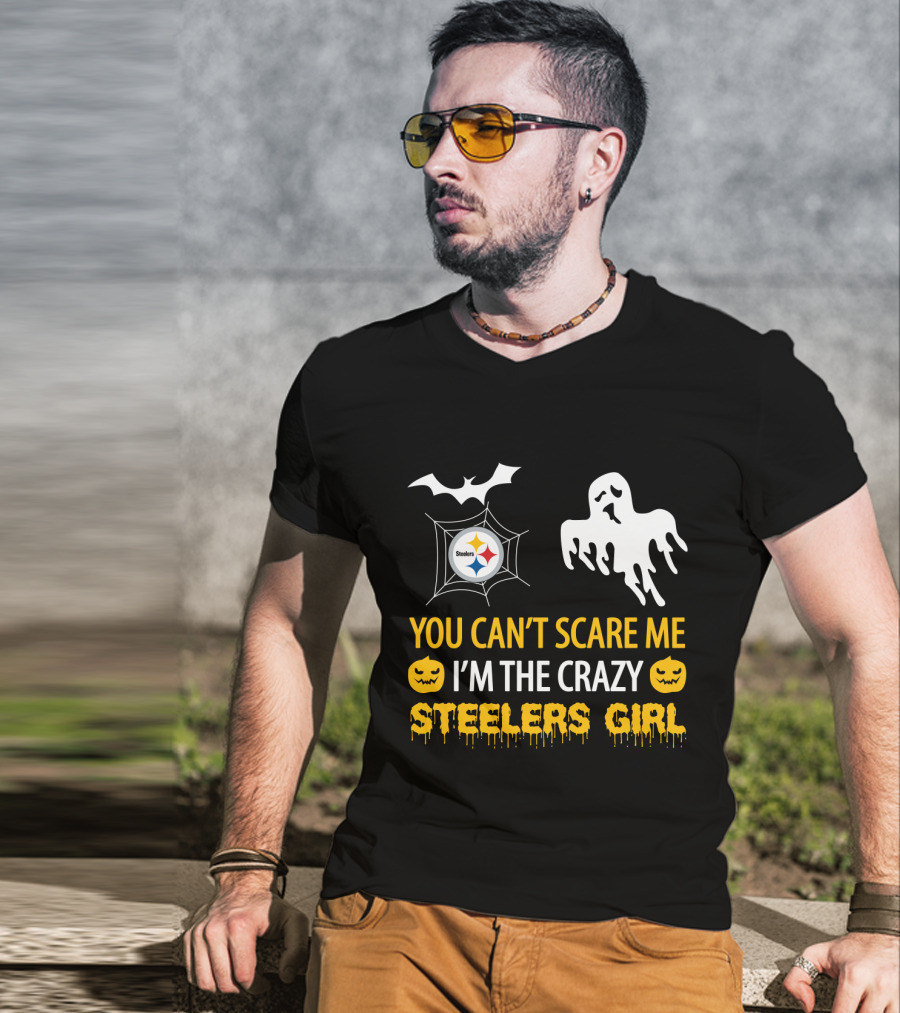 Halloween Steelers Girl You Can't Scare Me I'm The Crazy T-Shirt