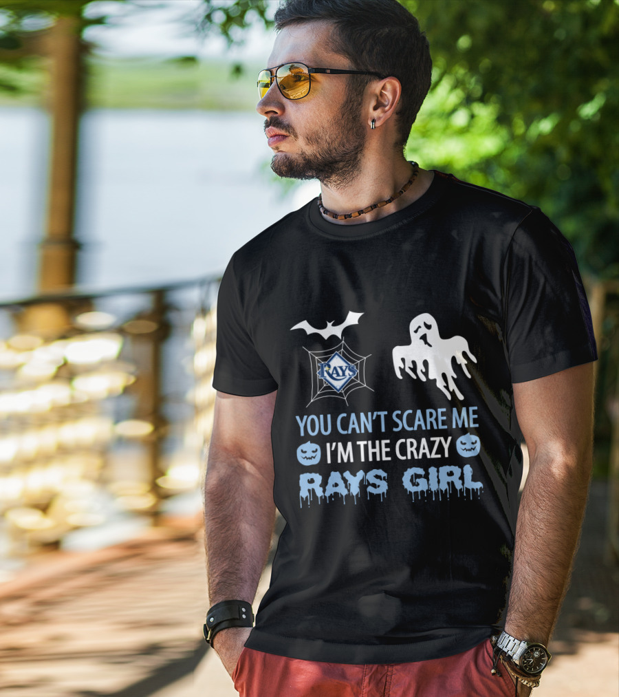 You Can't Scare Me I'm The Crazy Rays Girl Halloween Tampa Bay T-Shirt