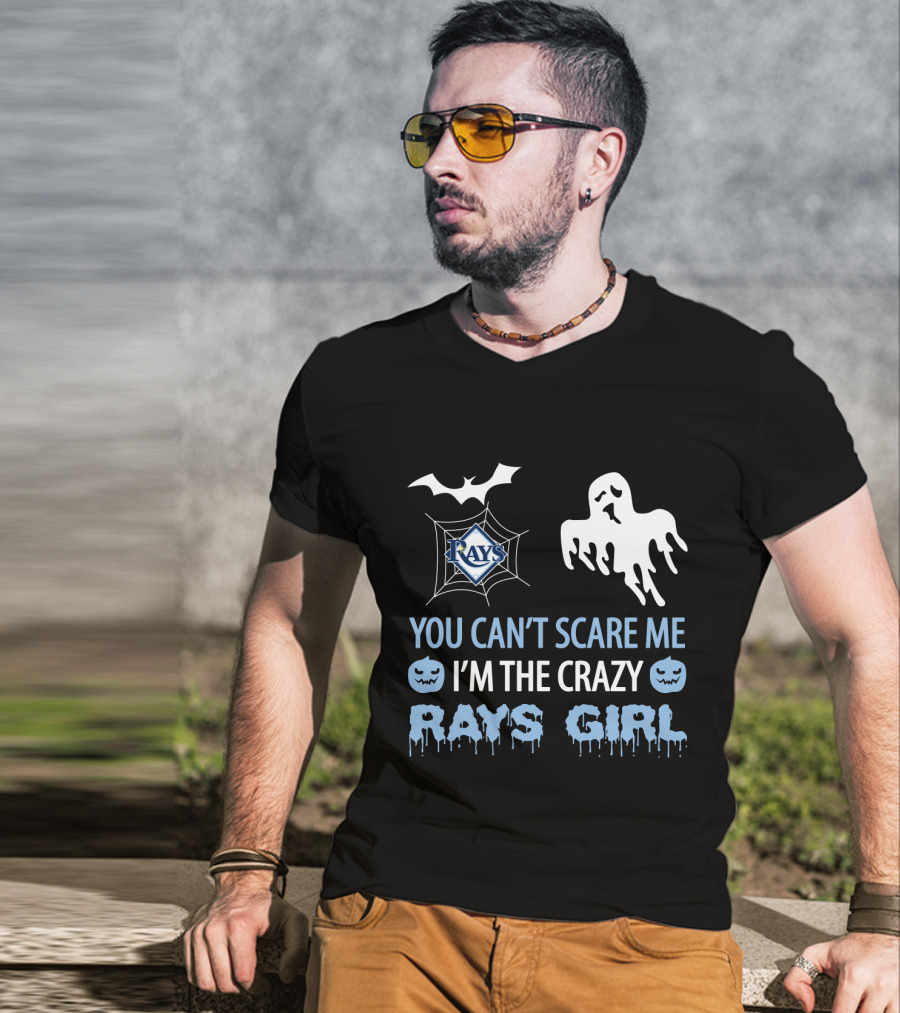 You Can't Scare Me I'm The Crazy Rays Girl Halloween Tampa Bay T-Shirt