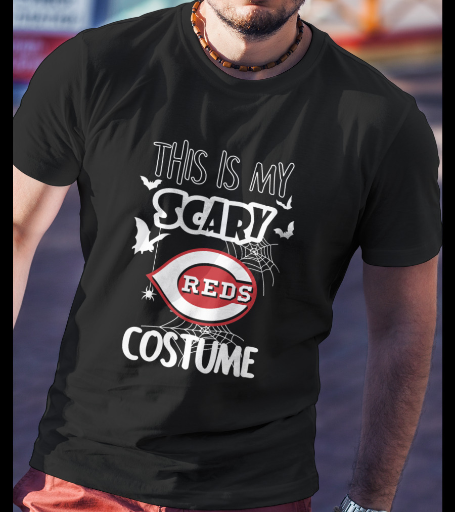 This Is My Scary Cincinnati Reds Costume Halloween-Themed Spiders Bats T-Shirt