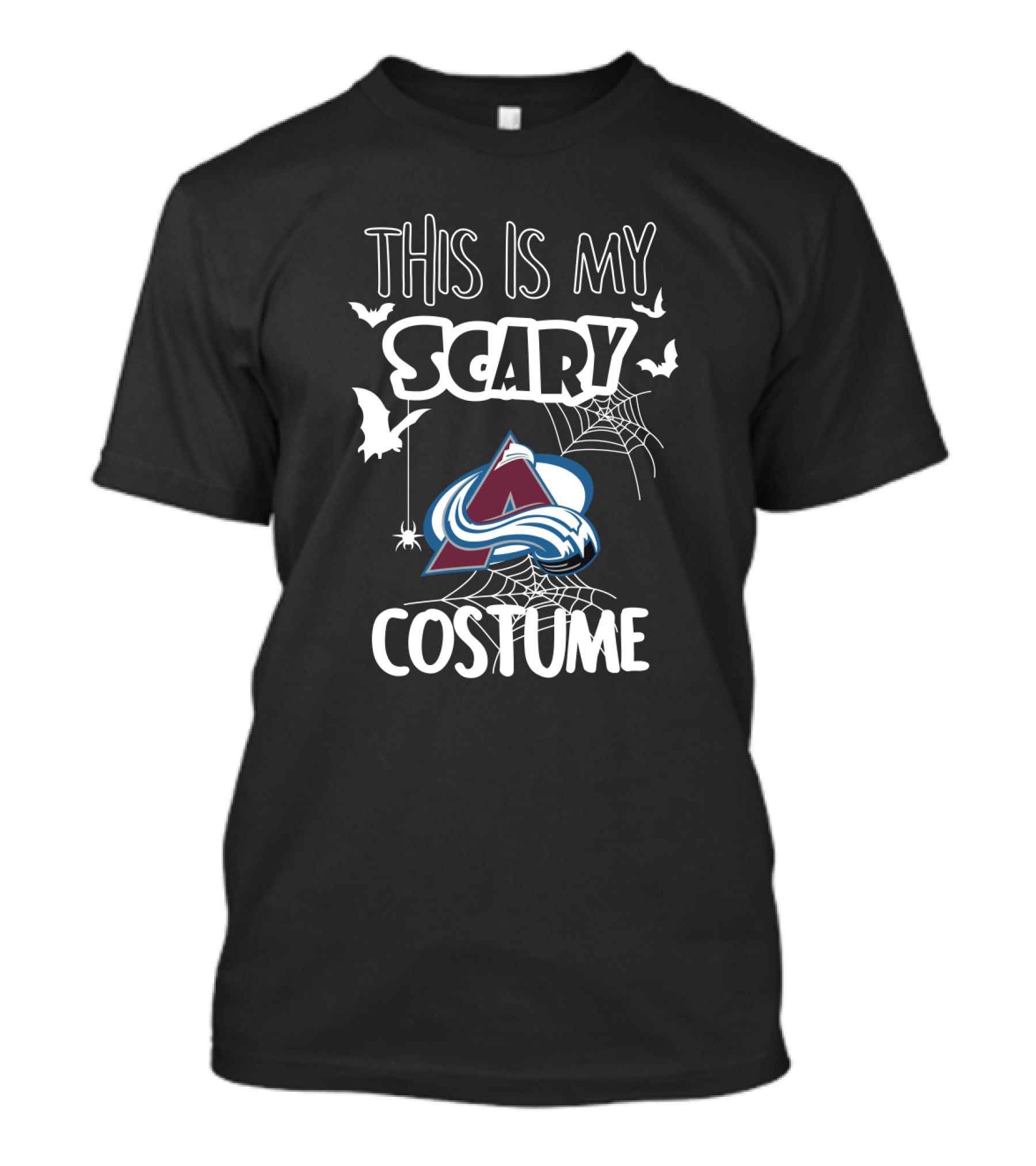 This Is My Scary Colorado Avalanche Costume With Halloween Bats And Spiderwebs T-Shirt