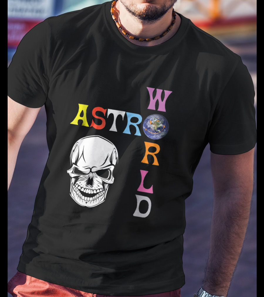 Astroworld Lettering Skull Earth Graphic Travis Scott T-Shirt