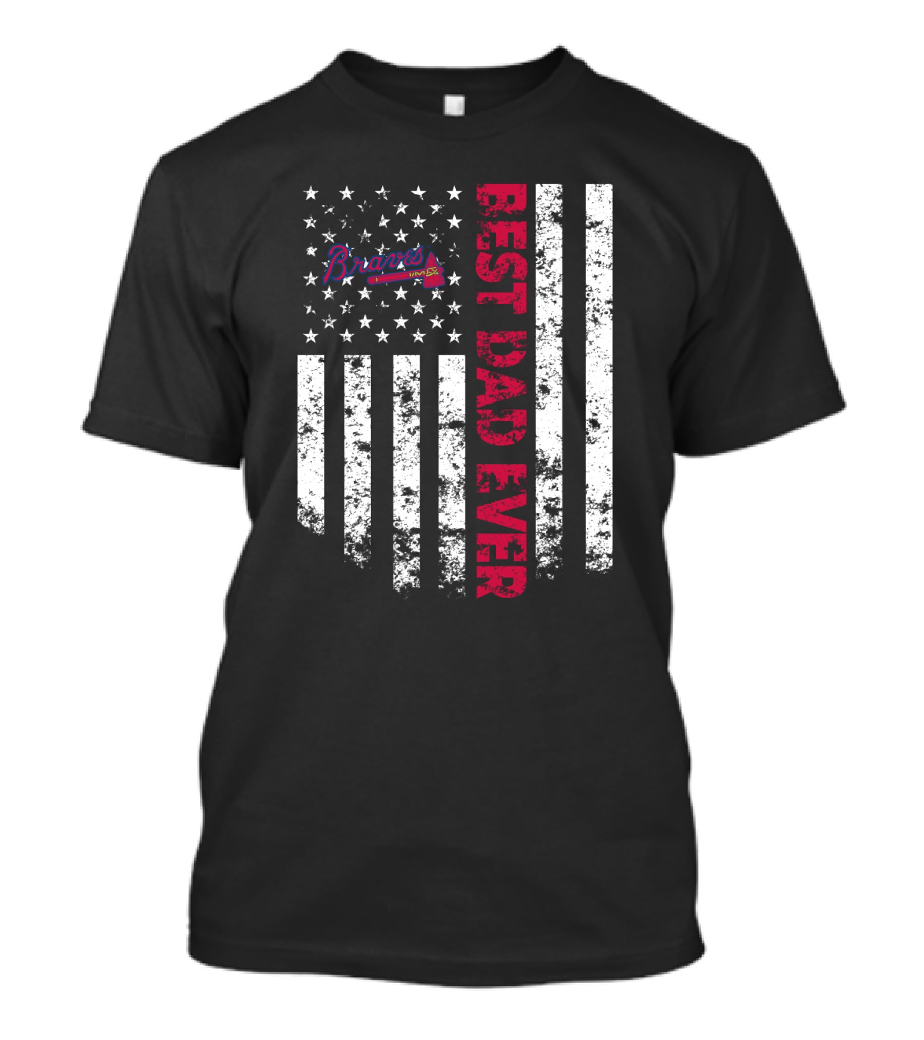 Atlanta Braves Best Dad Ever Flag Star T-Shirt