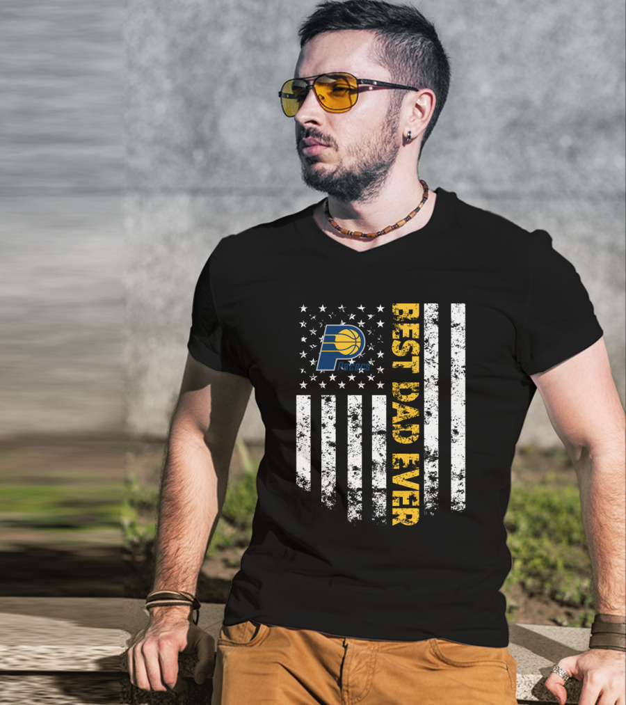 Best Dad Ever Indiana Pacers Flag T-Shirt