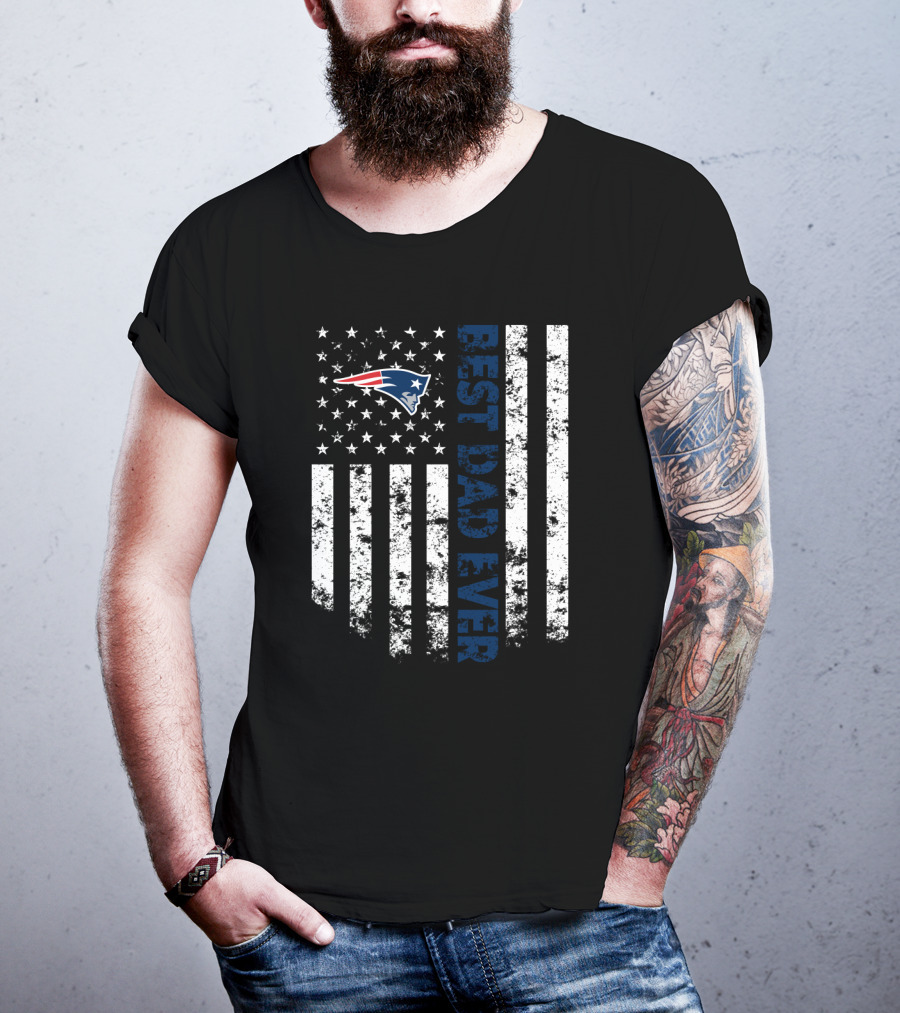 New England Patriots Best Dad Ever Flag T-Shirt