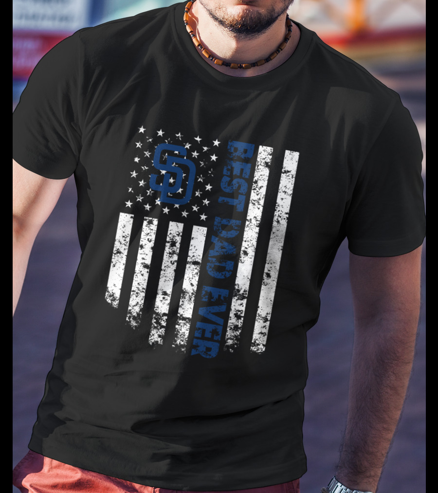 Best Dad Ever San Diego Padres American Flag T-Shirt
