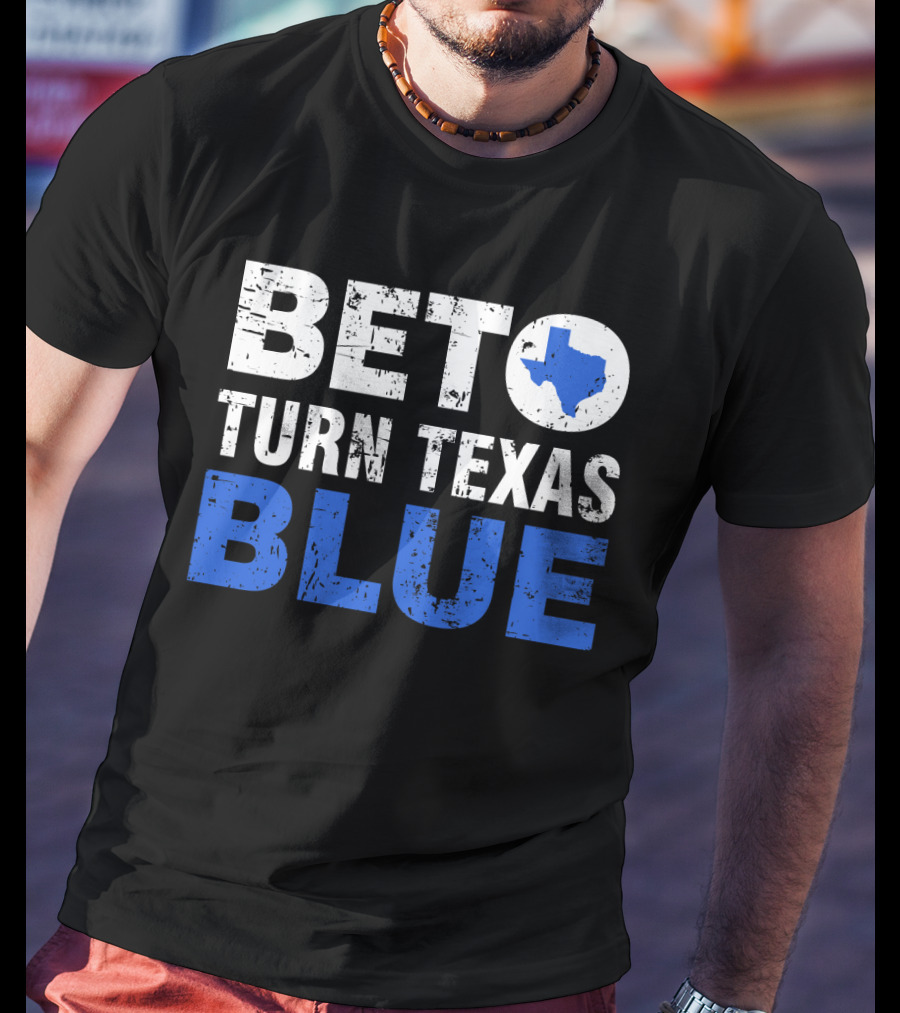 Beto O'Rourke Turn Texas Blue State Outline T-Shirt