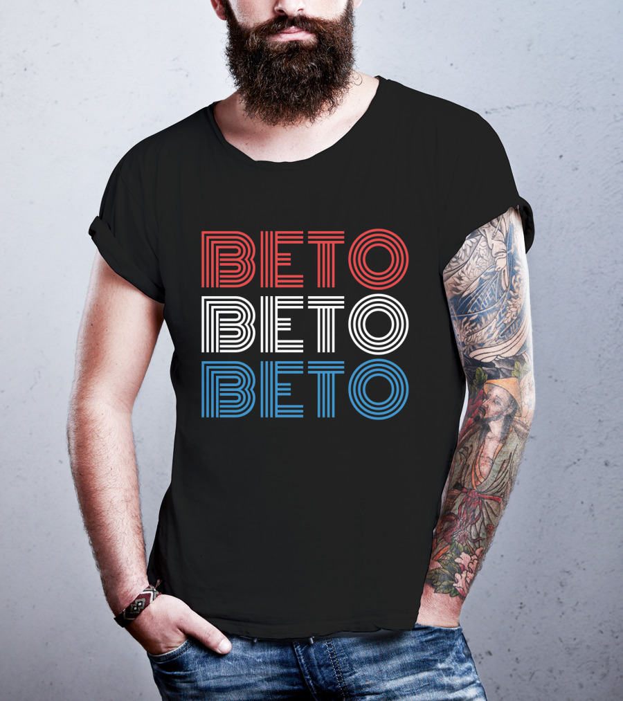 Beto Red White Blue Election Campaign Retro Stripes T-Shirt