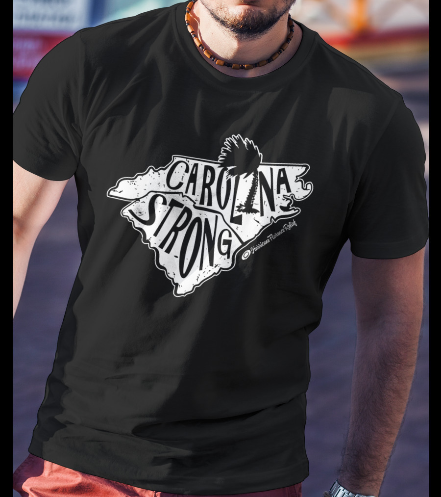Carolina Strong Hurricane Florence Relief Map Design With Palmetto T-Shirt