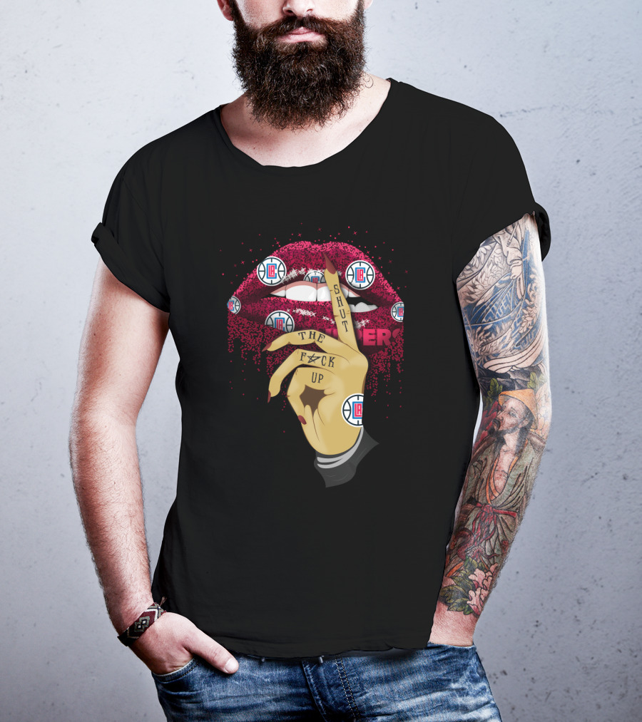 La Clippers Lips Shut Up Gesture T-Shirt