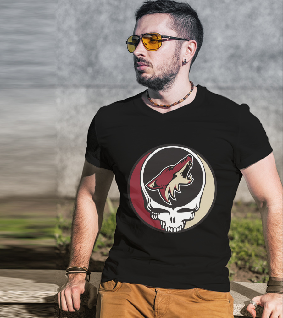 Grateful Dead Arizona Coyotes Logo Skull T-Shirt