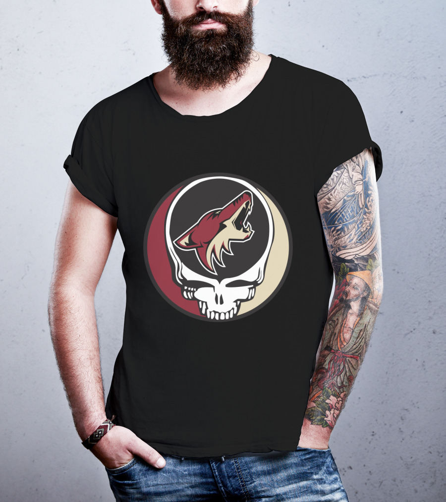 Grateful Dead Arizona Coyotes Logo Skull T-Shirt