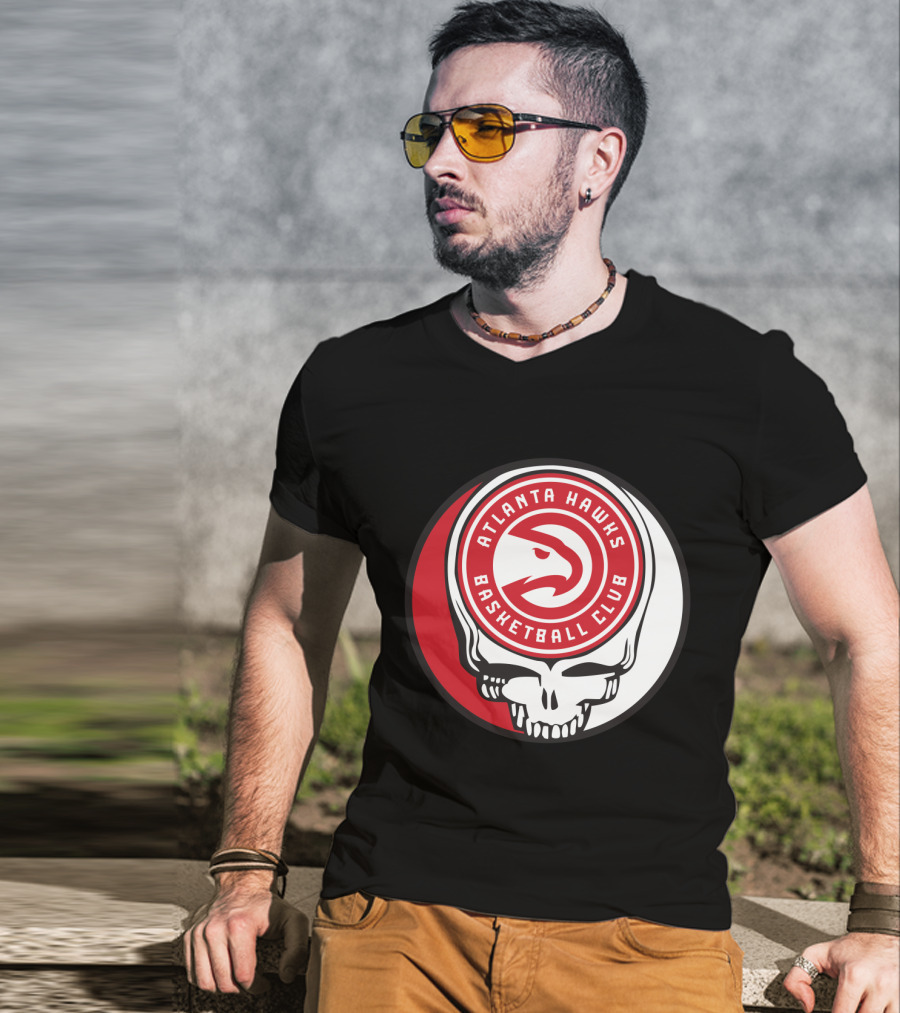 Atlanta Hawks Basketball Club Grateful Dead Skull T-Shirt