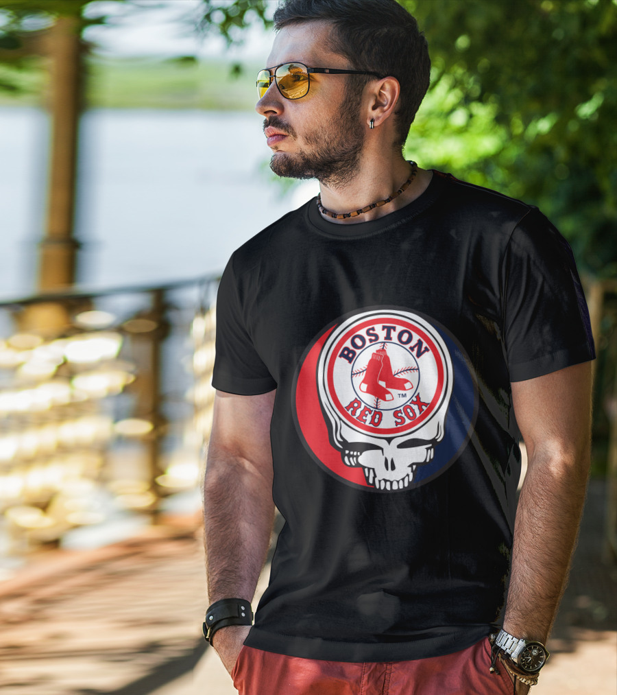 Boston Red Sox Skull Logo Grateful Dead Fans Baseball Teams T-Shirt