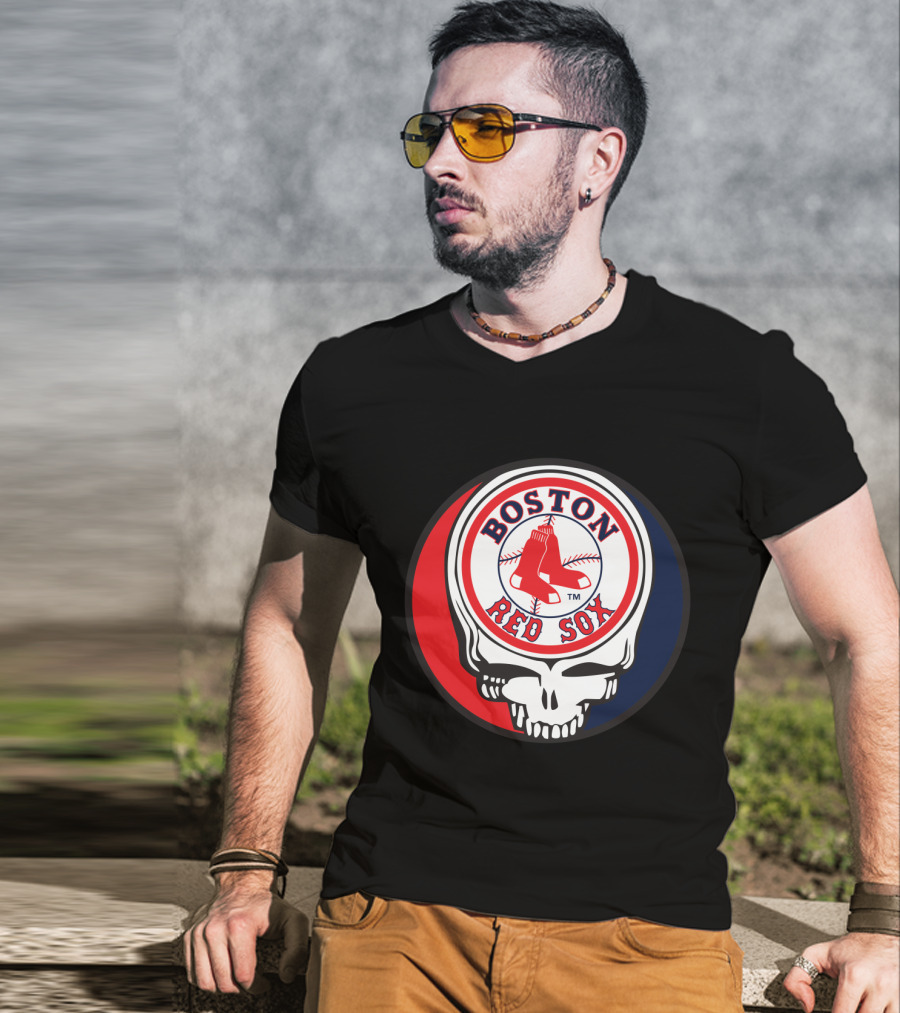 Boston Red Sox Skull Logo Grateful Dead Fans Baseball Teams T-Shirt