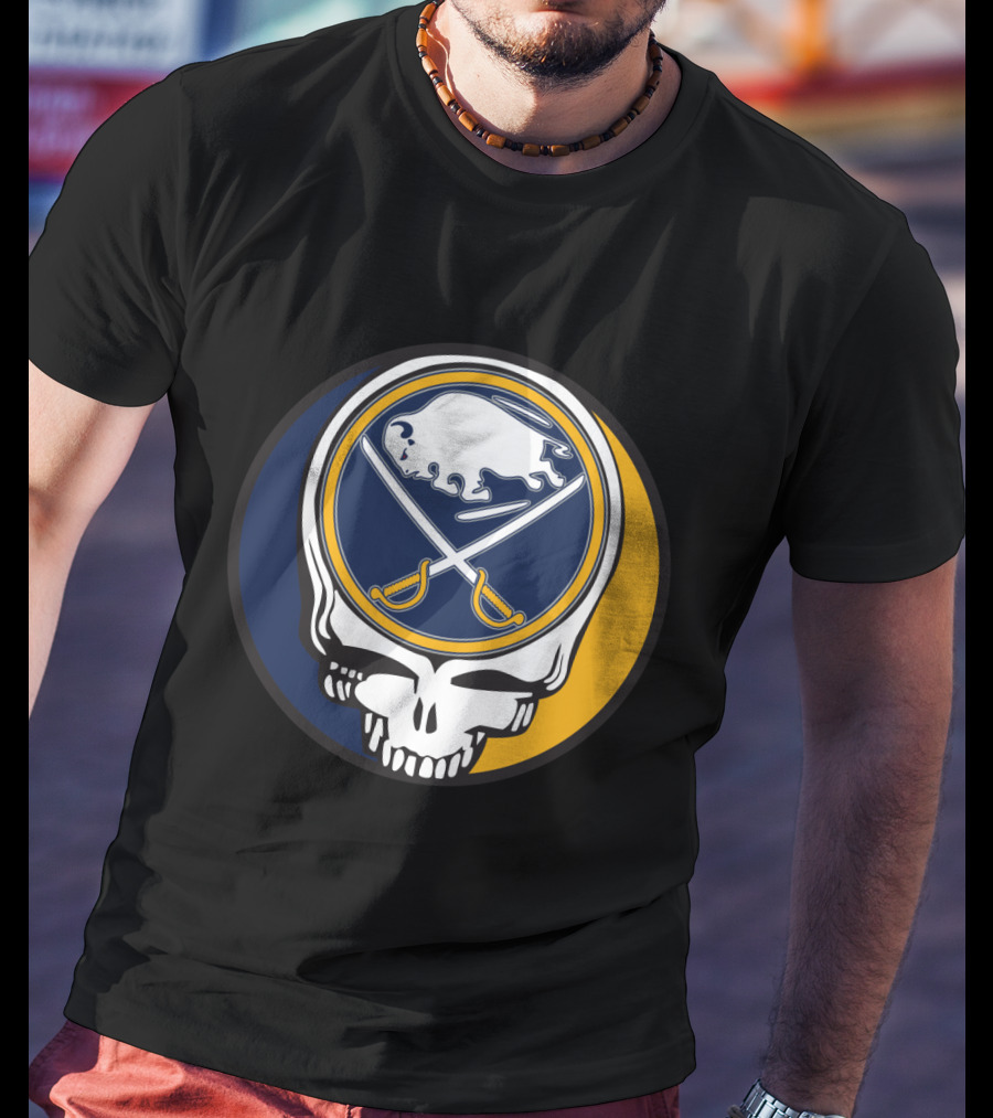 Buffalo Sabres Logo With Grateful Dead Skull Design For Fans T-Shirt