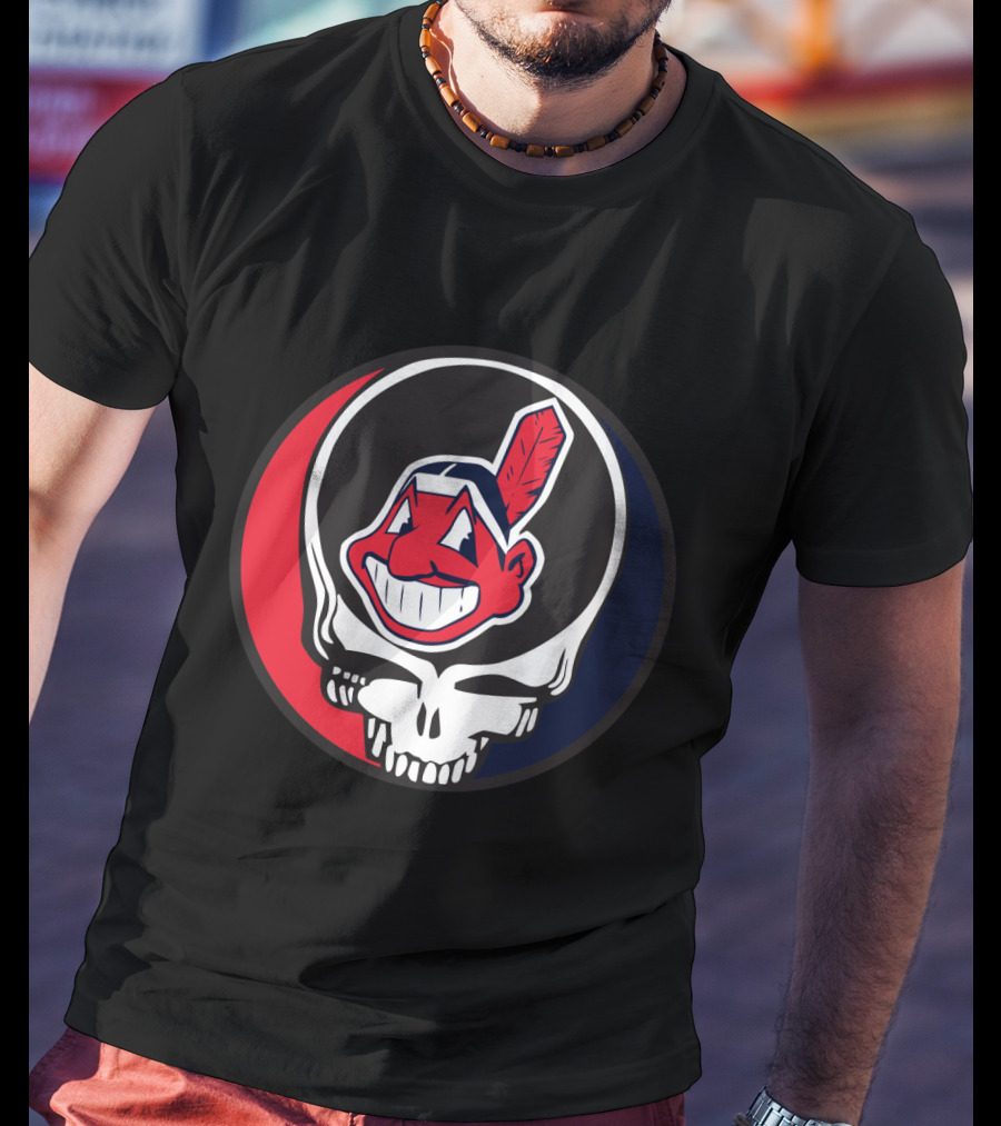 Grateful Dead Cleveland Indians Skull Logo Fusion T-Shirt