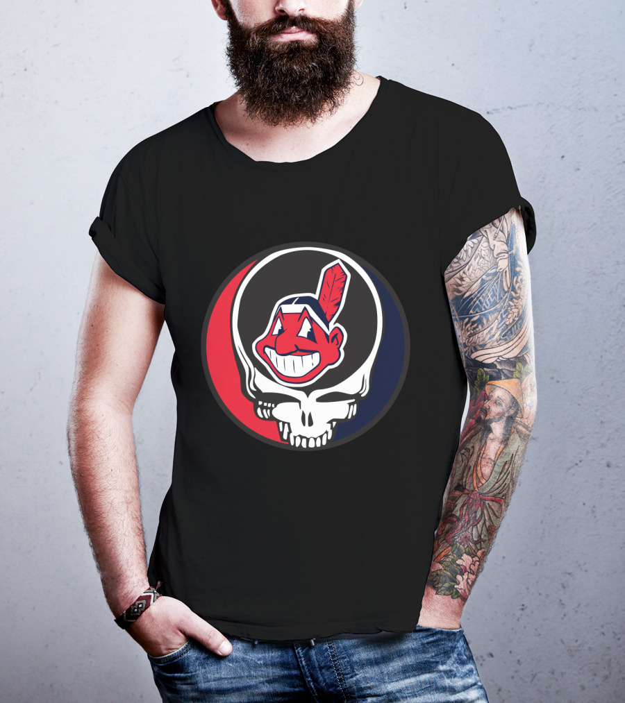 Grateful Dead Cleveland Indians Skull Logo Fusion T-Shirt