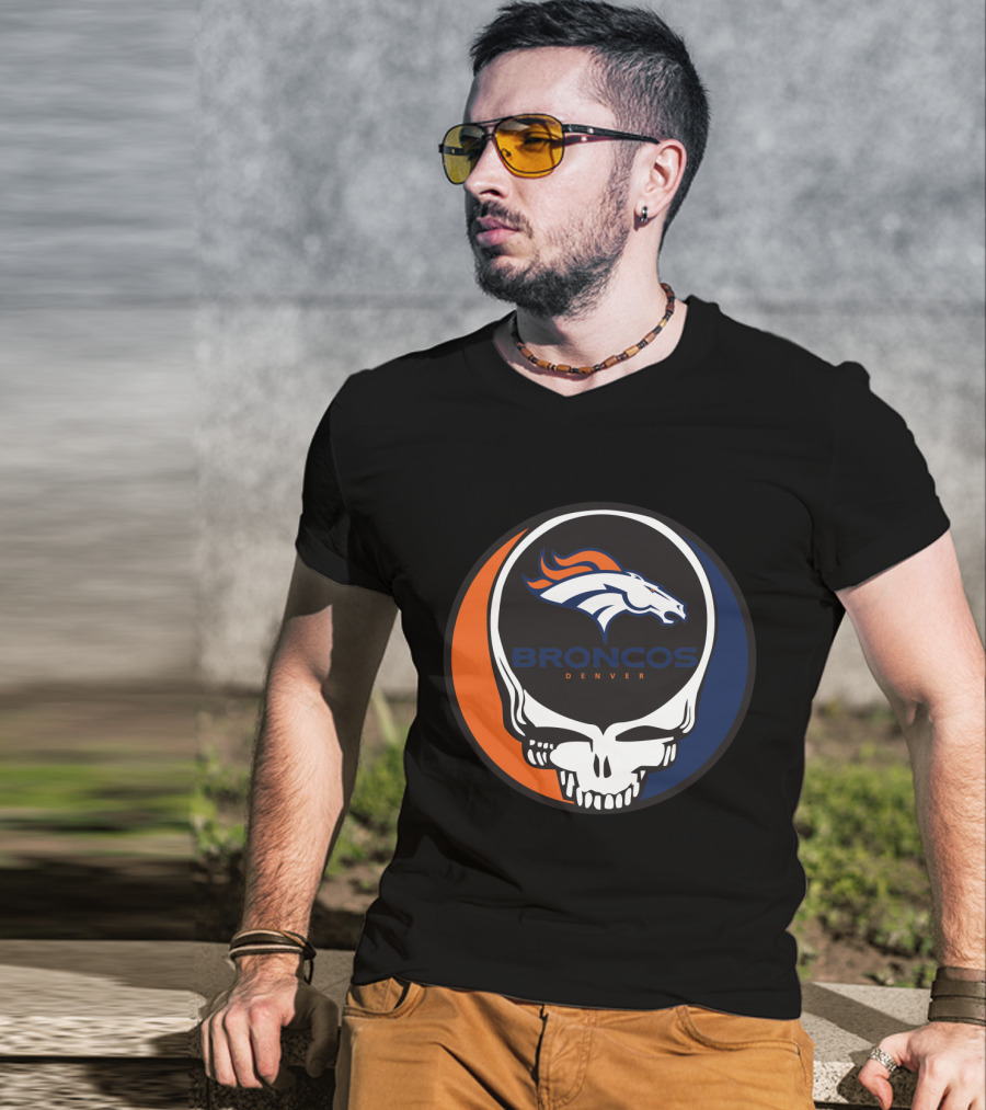 Grateful Dead Broncos Denver Skull T-Shirt