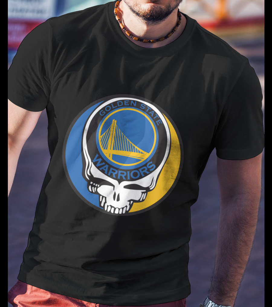 Golden State Warriors Grateful Dead Skull Bridge T-Shirt