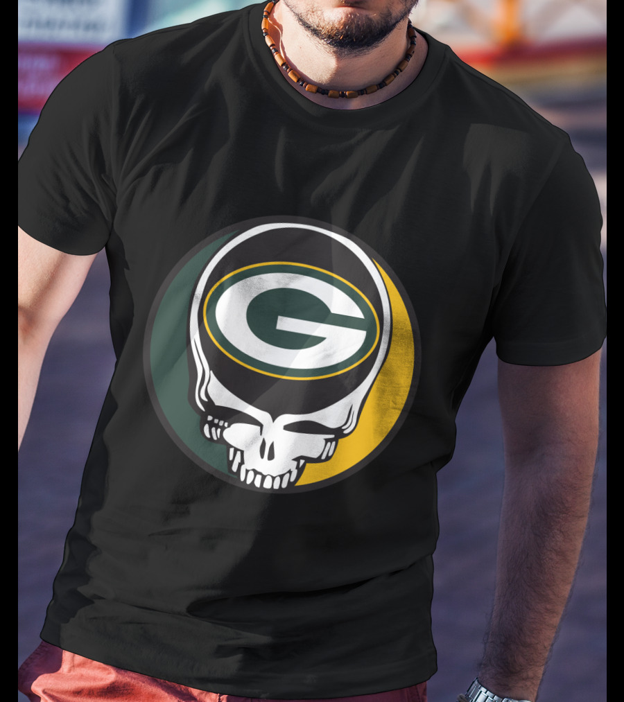 Grateful Dead Green Bay Packers Skull Logo Fans T-Shirt