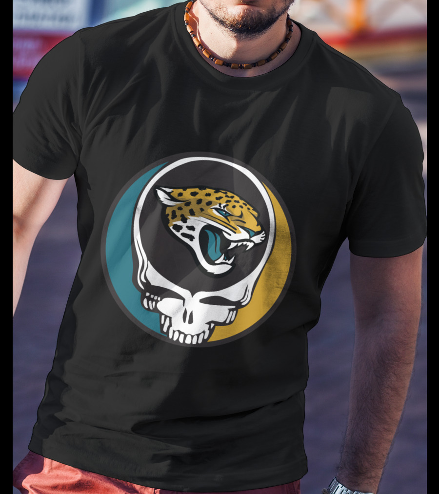 Grateful Dead Jacksonville Jaguars Logo Skull T-Shirt