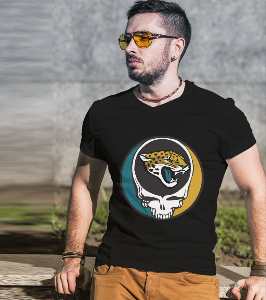Grateful Dead Jacksonville Jaguars Logo Skull T-Shirt