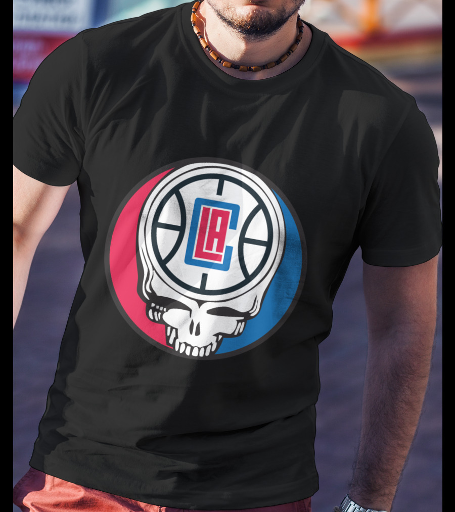 Grateful Dead La Clippers Skull Basketball T-Shirt