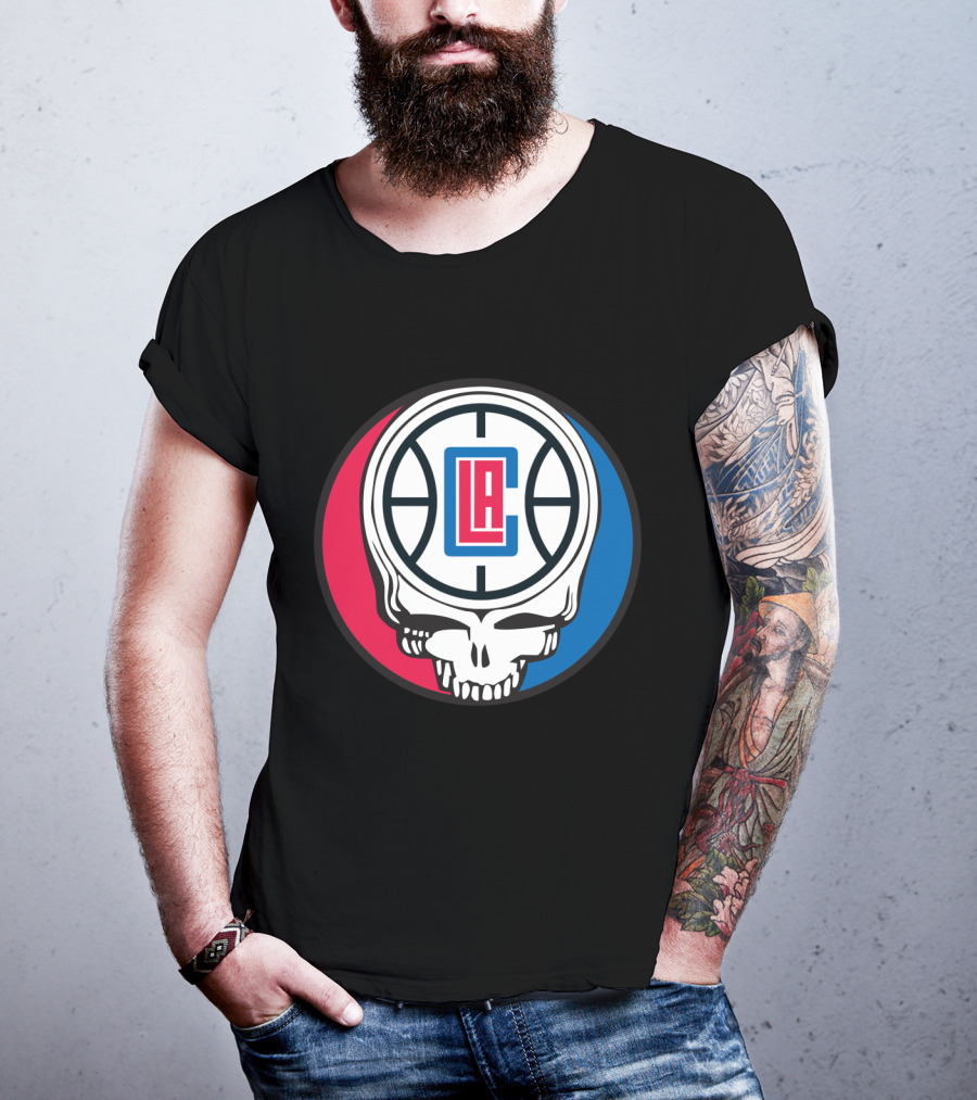 Grateful Dead La Clippers Skull Basketball T-Shirt