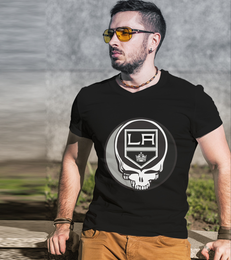 LA Kings And Grateful Dead Skull Graphic For Fans T-Shirt
