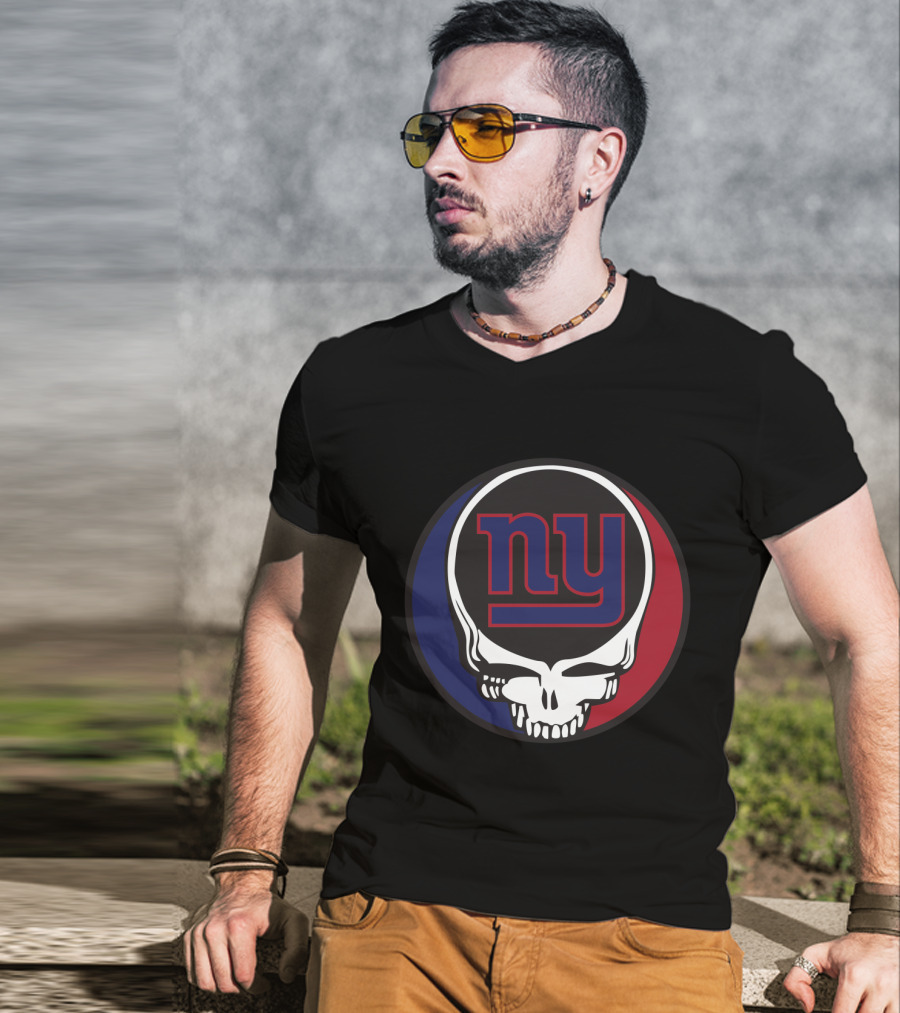 Grateful Dead New York Giants Skull Logo Fusion For Fans T-Shirt