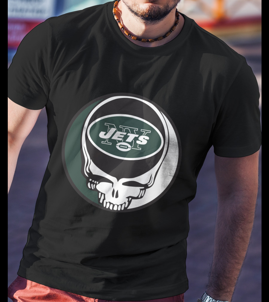 Grateful Dead Skull With New York Jets T-Shirt