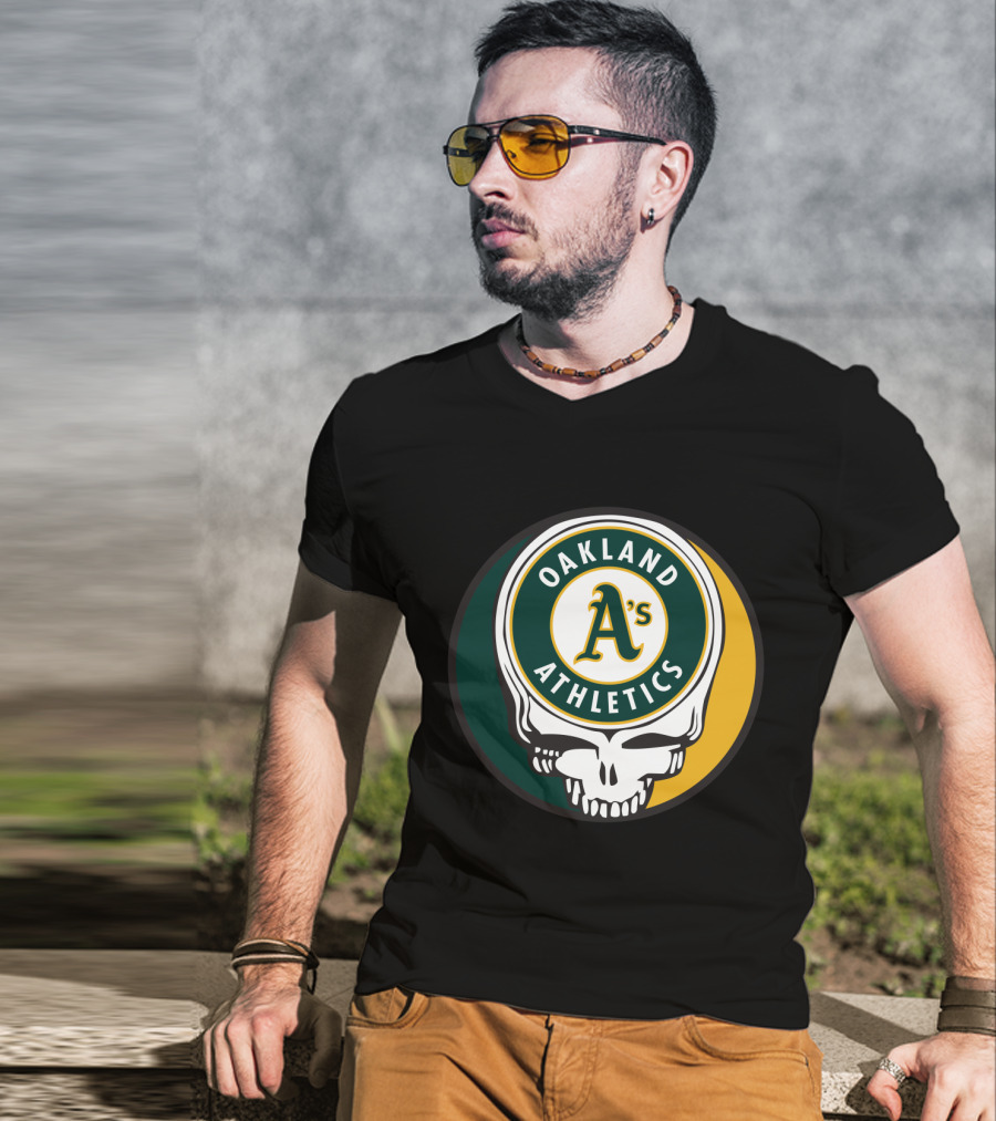 Oakland Athletics Skull Logo Grateful Dead Fan T-Shirt