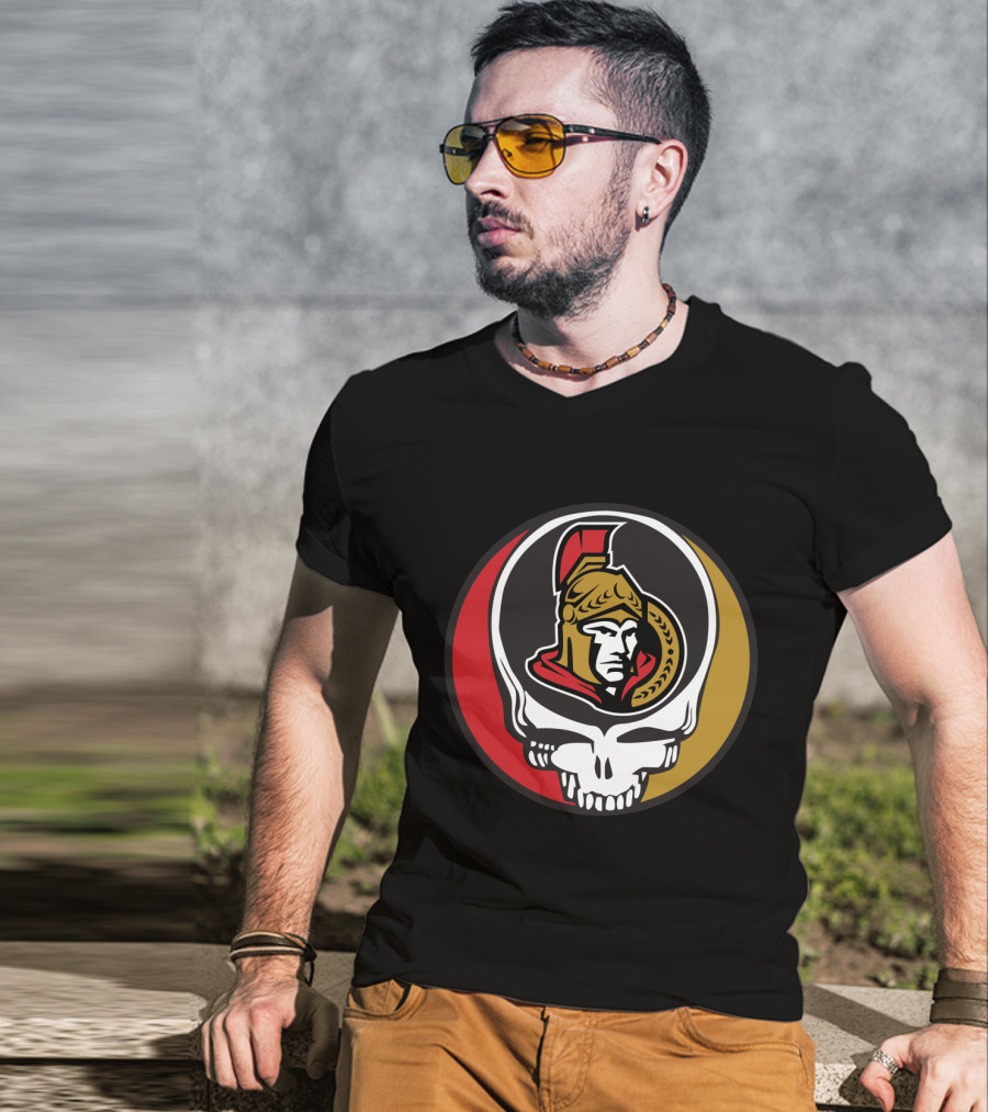 Ottawa Senators Fans Grateful Dead Skull T-Shirt