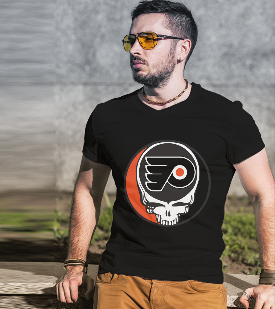 Philadelphia Flyers Grateful Dead Skull T-Shirt