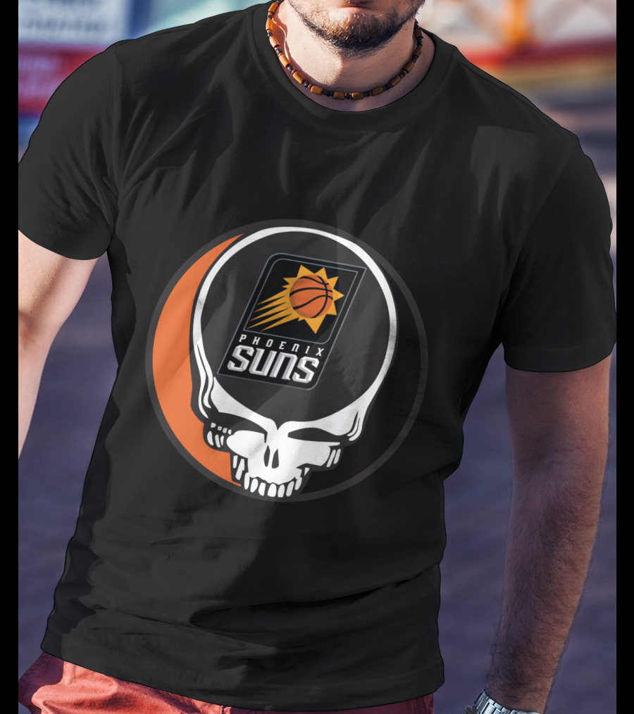 Grateful Dead Skull With Phoenix Suns Basketball T-Shirt
