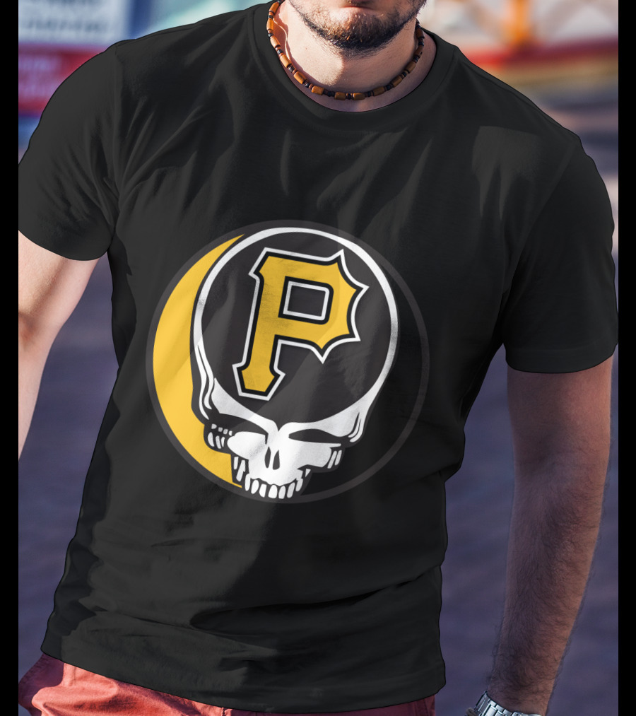 Grateful Dead Skull With Pittsburgh Pirates Logo For Fans T-Shirt