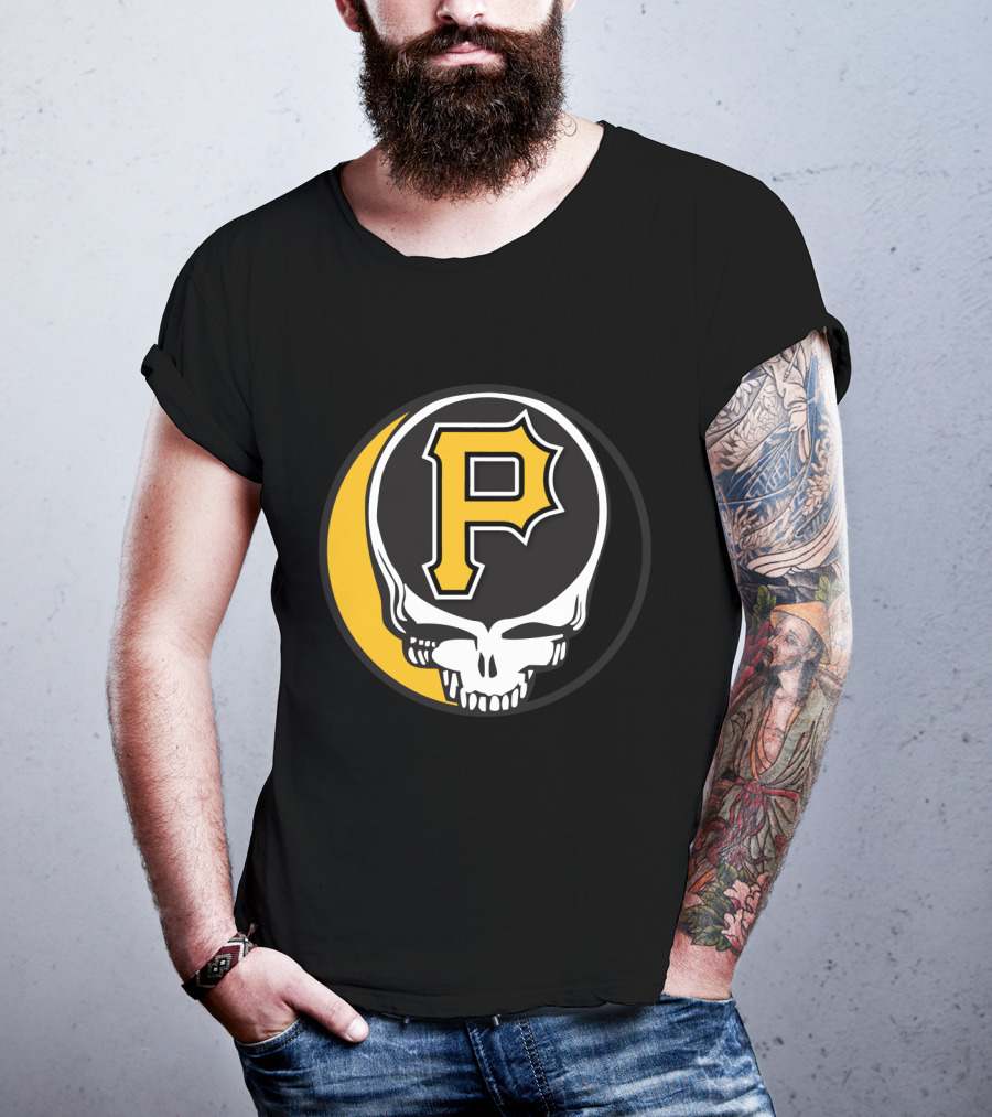 Grateful Dead Skull With Pittsburgh Pirates Logo For Fans T-Shirt