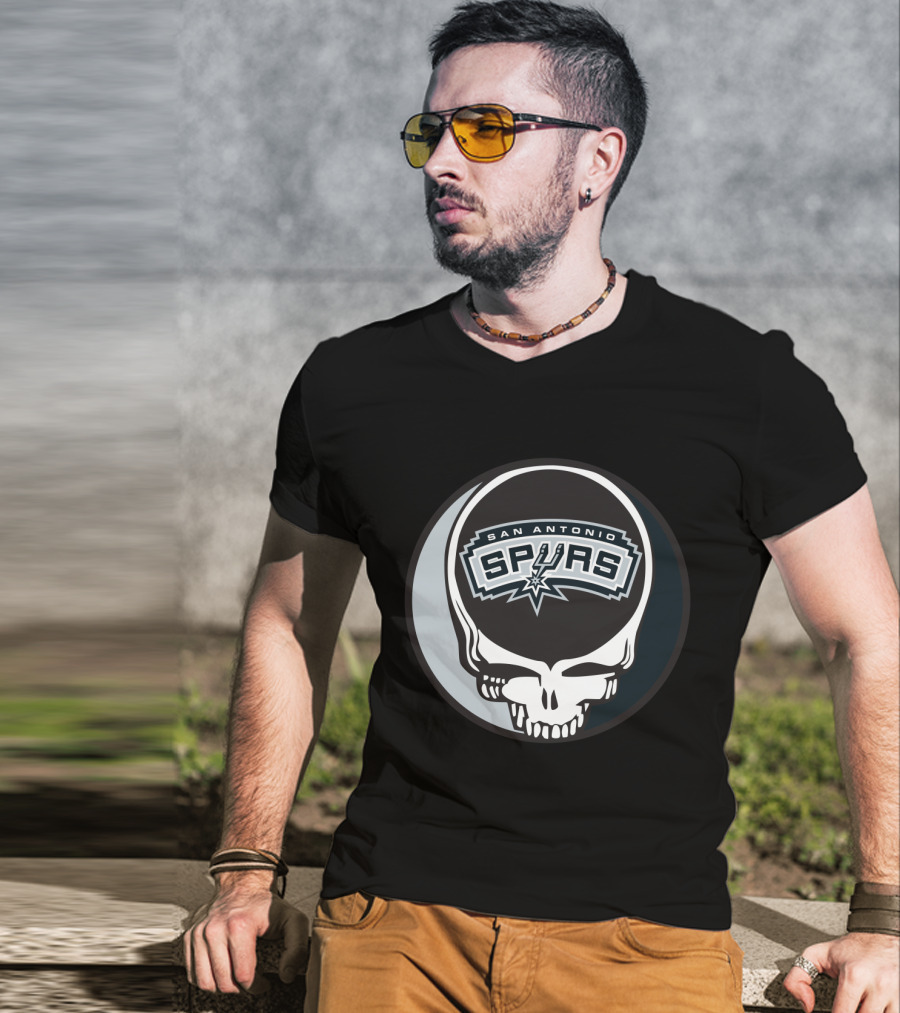 San Antonio Spurs Grateful Dead Skull T-Shirt