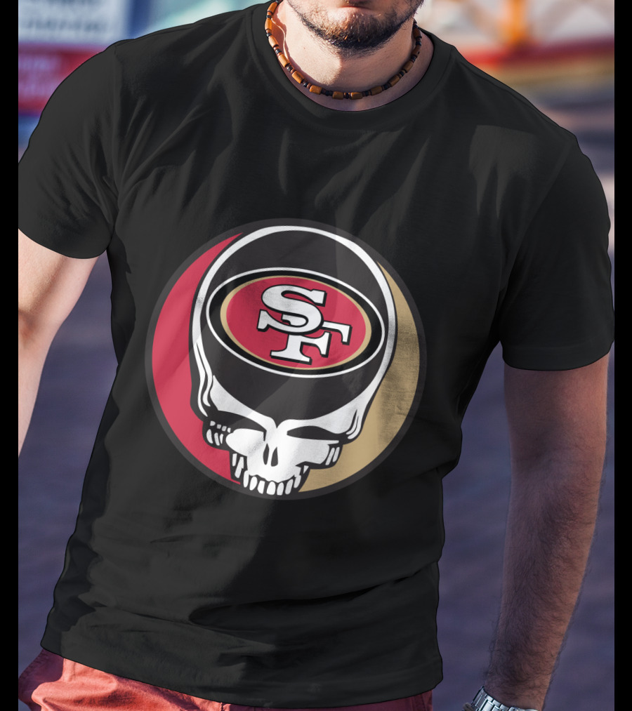 Grateful Dead Skull With San Francisco 49ers Sf Logo For Fans T-Shirt