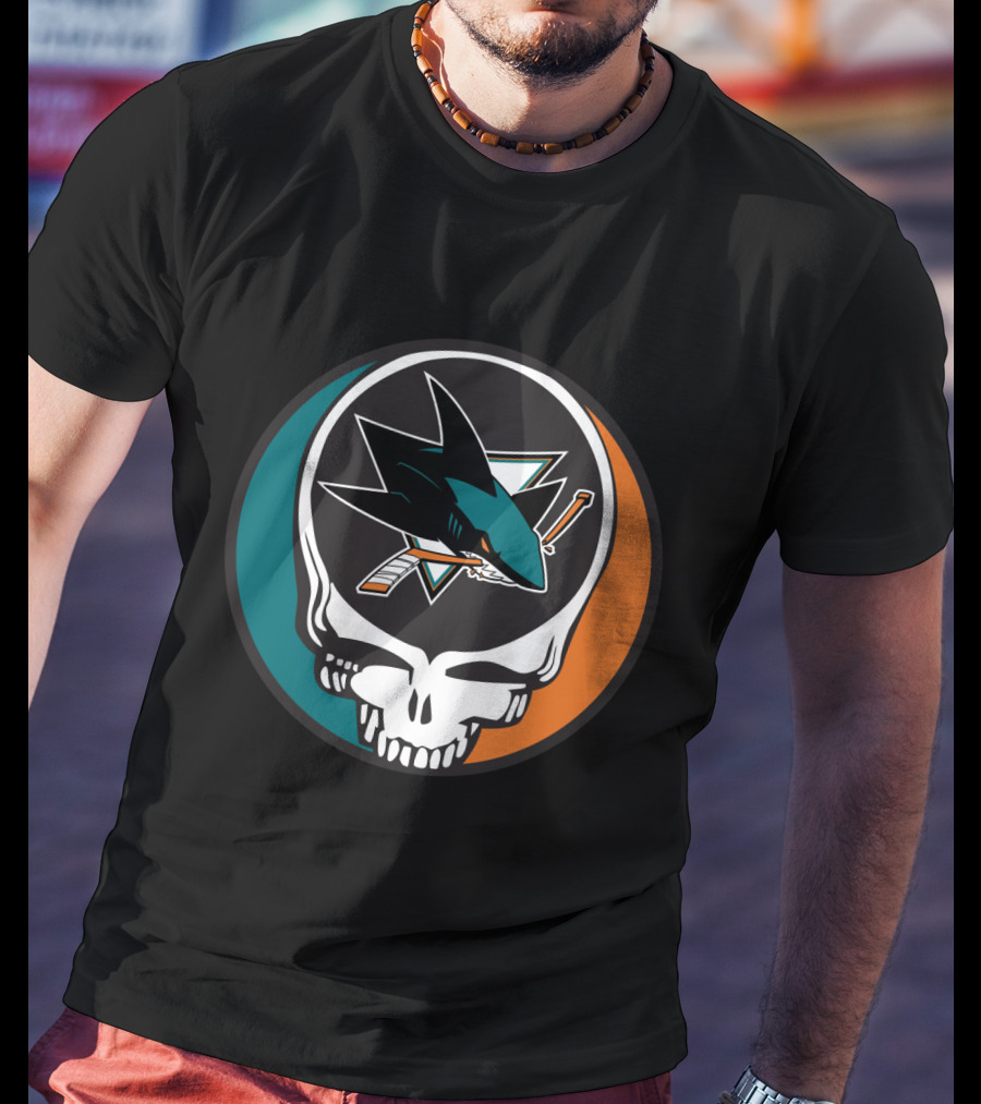 San Jose Sharks And Grateful Dead Skull Logo Fusion For Dedicated Fans T-Shirt